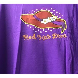New beach cover-up or nightshirt purple red hat Diva